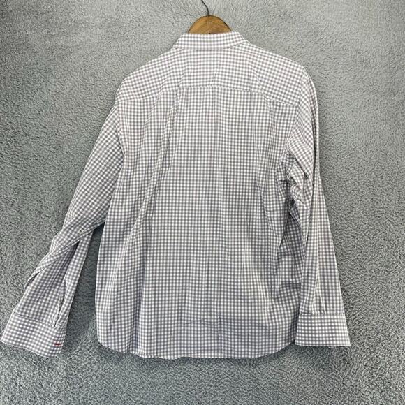 Untuckit Shirt Men's Extra Large Gray White Gingham Plaid Check Button Up Casual - Picture 7 of 10